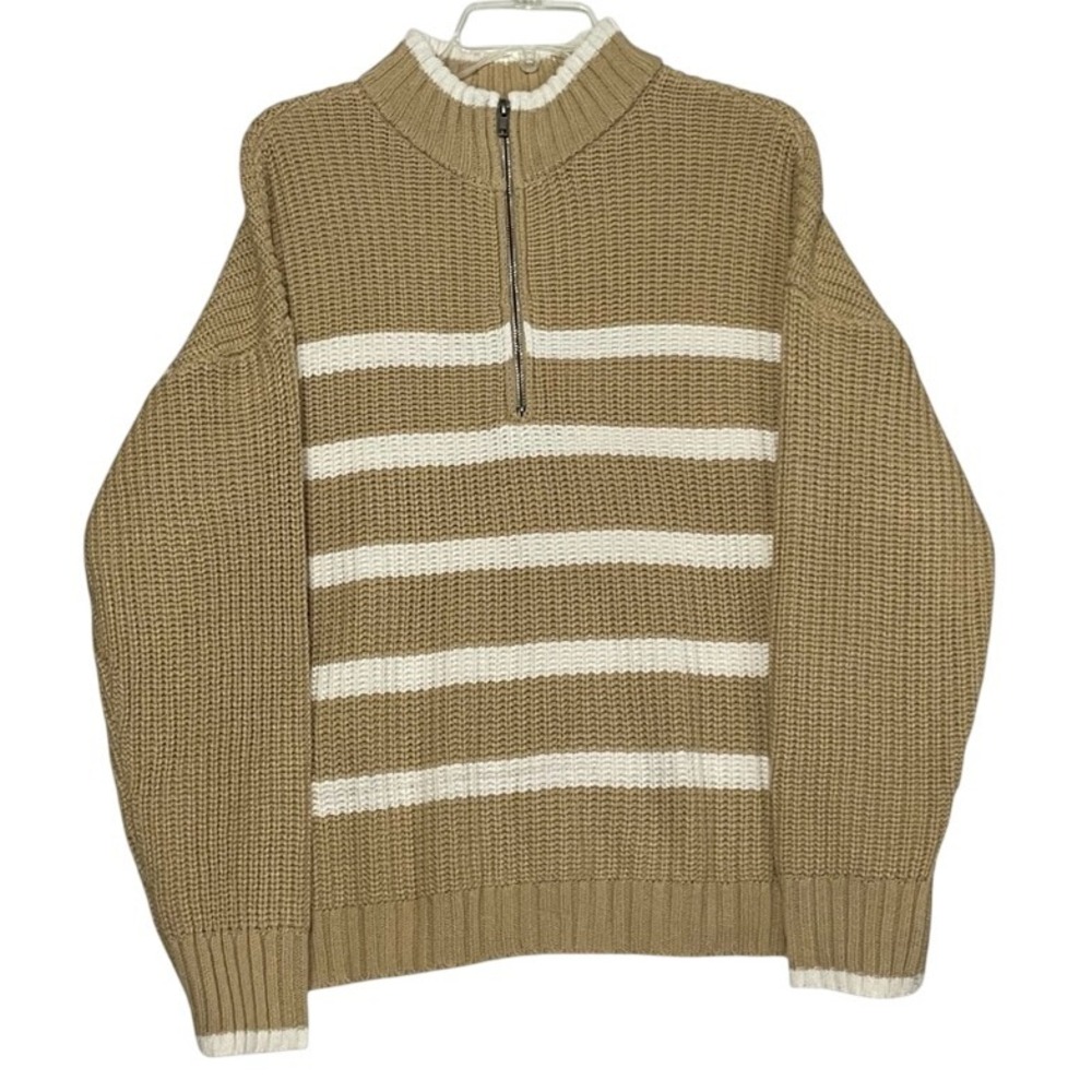 Sanctuary‎ Quarter Zip Sweater Large in Classic Tan